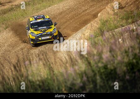 49 Armstrong Jon (gbr), Hall Phil (gbr), Ford Fiesta Rally4, Aktion während der Rallye Estland, 7. Runde der FIA WRC Championship 2021 vom 15. Bis 18. Juli in Tartu, Kreis Tartu in Estland - Foto Nikos Katikis / DPPI Stockfoto