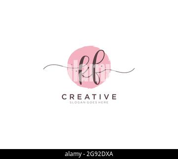 KF feminine Logo Schönheit Monogramm und elegantes Logo-Design, Handschrift Logo der ursprünglichen Signatur, Hochzeit, Mode, Blumen und botanischen mit kreativen Stock Vektor