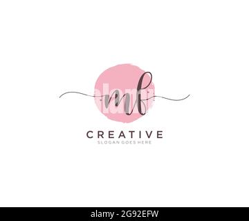 MF feminine Logo Schönheit Monogramm und eleganten Logo-Design, Handschrift Logo der ursprünglichen Signatur, Hochzeit, Mode, Blumen und botanischen mit kreativen Stock Vektor