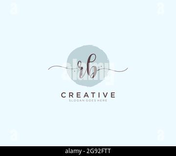 RB feminine Logo Schönheit Monogramm und eleganten Logo-Design, Handschrift Logo der ursprünglichen Signatur, Hochzeit, Mode, Blumen und botanischen mit kreativen Stock Vektor