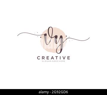 VY feminine Logo Schönheit Monogramm und elegantes Logo-Design, Handschrift Logo der ursprünglichen Signatur, Hochzeit, Mode, Blumen und botanischen mit kreativen Stock Vektor