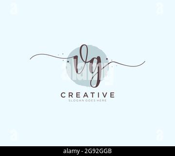 VG feminine Logo Schönheit Monogramm und elegantes Logo-Design, Handschrift Logo der ursprünglichen Signatur, Hochzeit, Mode, floral und botanisch mit kreativen Stock Vektor