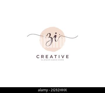 ZI feminine Logo Schönheit Monogramm und elegantes Logo-Design, Handschrift Logo der ursprünglichen Signatur, Hochzeit, Mode, floral und botanisch mit kreativen Stock Vektor
