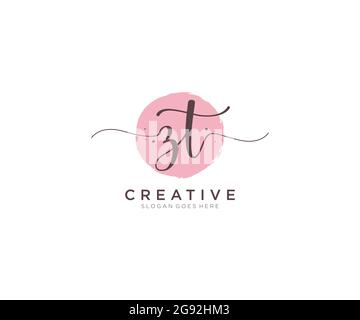 ZT feminine Logo Schönheit Monogramm und elegantes Logo-Design, Handschrift Logo der ursprünglichen Signatur, Hochzeit, Mode, floral und botanisch mit kreativen Stock Vektor