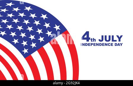 4. Juli Unabhängigkeitstag Vereinigte Staaten von Amerika auf weißem Hintergrund-Design für Feiertagsfeier Hintergrund-Vektor-Illustration. Stock Vektor