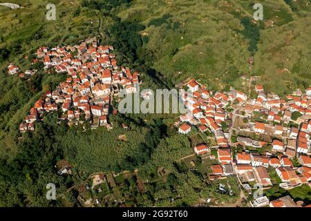 Luftaufnahme der Stadt Susak, der Adria in Kroatien Stockfoto