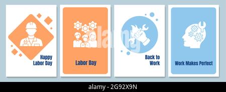 Als Hommage an die Grußkarten der Mitarbeiter mit Glyphen-Icon-Element-Set Stock Vektor
