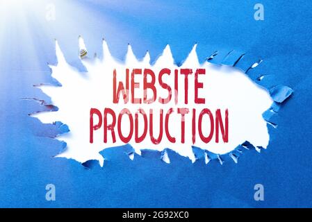 Inspiration zeigt Zeichen Website Produktion. Internet-Konzept-Prozess der Erstellung von Websites und es s ist Komponenten Denken Neue Schreiben Konzepte Stockfoto