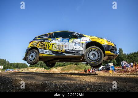 49 Armstrong Jon (gbr), Hall Phil (gbr), Ford Fiesta Rally4, Aktion während der Rallye Estland, 7. Runde der FIA WRC Championship 2021 vom 15. Bis 18. Juli in Tartu, Kreis Tartu in Estland - Foto Nikos Katikis / DPPI Stockfoto