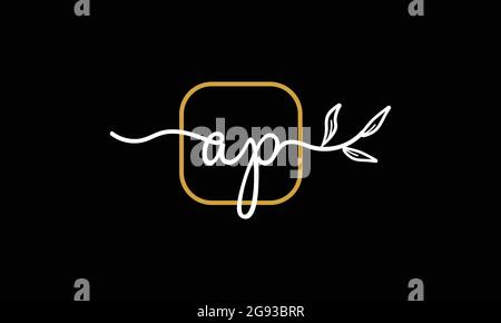 Anfangsbuchstaben AP und PA Handschrift floral Boho botanischen Monogramm Logo Vektor-Symbol minimalistisches Design Stock Vektor