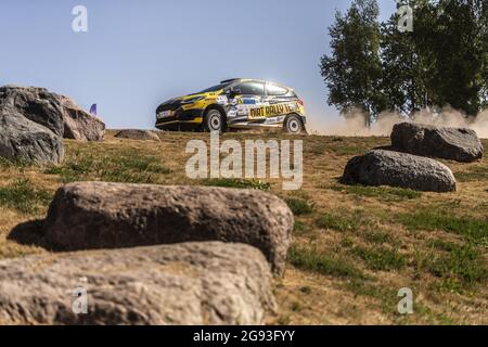 49 Armstrong Jon (gbr), Hall Phil (gbr), Ford Fiesta Rally4, Aktion während der Rallye Estland, 7. Runde der FIA WRC Championship 2021 vom 15. Bis 18. Juli in Tartu, Kreis Tartu in Estland - Foto Nikos Katikis / DPPI Stockfoto