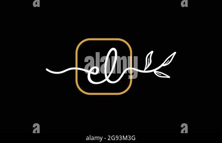 Anfangsbuchstaben EL und LE Handschrift floral Boho botanischen Monogramm Logo Vektor-Symbol minimalistisches Design Stock Vektor