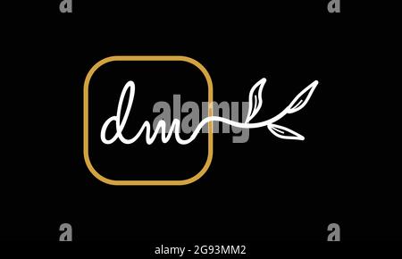 Anfangsbuchstaben DM und MD Handschrift floral Boho botanischen Monogramm Logo Vektor-Symbol minimalistisches Design Stock Vektor