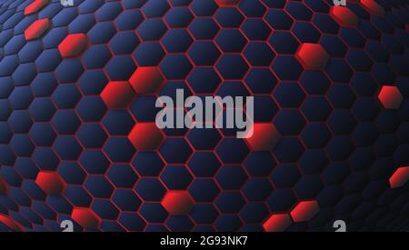 Roter und blauer sechseckiger abstrakter Hintergrund Stock Vektor