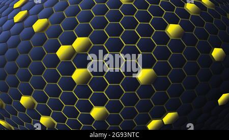 Abstrakter Hintergrund mit gelbem und blauem Sechseck Stock Vektor