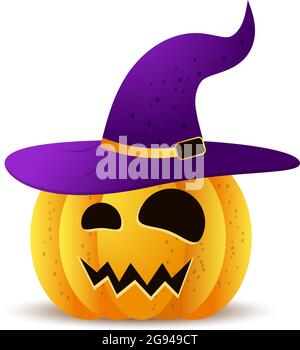 halloween Kürbisse, lustige Gesichter auf weißem Hintergrund. vektor-Illustration Stock Vektor