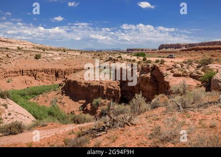 Landschaftsaufnahmen im Tal der Götter von Utah, in der Nähe von Bären Ohren. Stockfoto