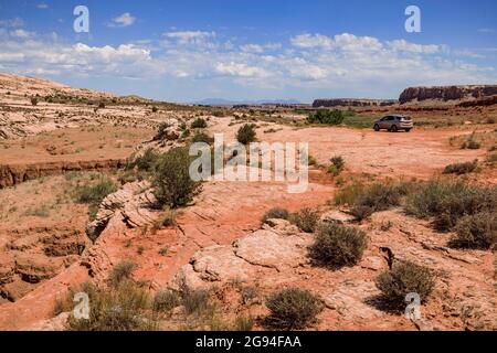 Landschaftsaufnahmen im Tal der Götter von Utah, in der Nähe von Bären Ohren. Stockfoto