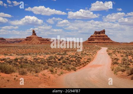 Landschaftsaufnahmen im Tal der Götter, in der Nähe von Bears Ears, Utah. Stockfoto