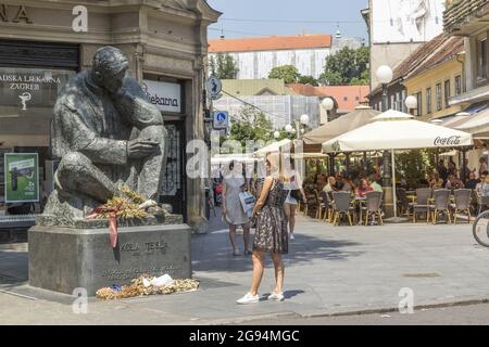 Nikola Tesla Denkmal in Zagreb, Kroatien Stockfoto