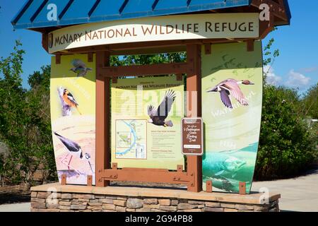 Informationsstand, McNary National Wildlife Refuge, Washington Stockfoto