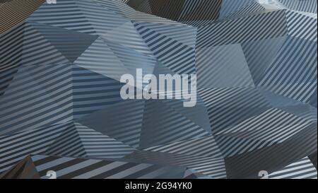 Abstrakte Plexus grau geometrische Formen Textur und Hintergrund., 3d-Modell und Illustration. Stockfoto