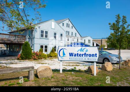 Historisches Al's Waterfront Restaurant am Seekonk River in East Providence, Rhode Island RI, USA. Stockfoto