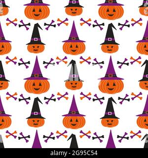 Halloween Urlaub lustige nahtlose geometrische Vektor-Muster Stock Vektor