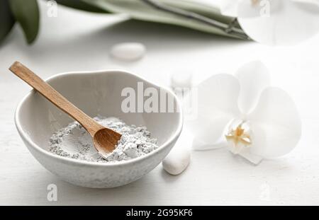 Naturkosmetik für zu Hause oder Salon Spa-Behandlungen, Gesichtsmaske zu Hause. Stockfoto