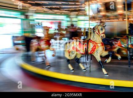 1921 ERA Carousel in Glen Echo Park, Maryland Stockfoto