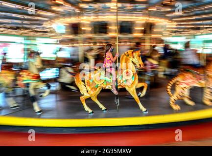 1921 ERA Carousel in Glen Echo Park, Maryland Stockfoto