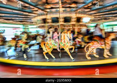 1921 ERA Carousel in Glen Echo Park, Maryland Stockfoto