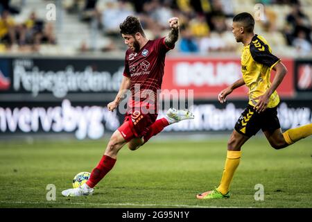 Horsens, Dänemark. Juli 2021. Marius Elvius (19) von HB Koege beim NordicBet Liga-Spiel zwischen AC Horsens und HB Koege in der Casa Arena in Horsens. (Foto: Gonzales Photo/Alamy Live News Stockfoto