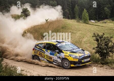 49 Armstrong Jon (gbr), Hall Phil (gbr), Ford Fiesta Rally4, Aktion während der Rallye Estland, 7. Runde der FIA WRC Championship 2021 vom 15. Bis 18. Juli in Tartu, Kreis Tartu in Estland - Foto Nikos Katikis / DPPI Stockfoto