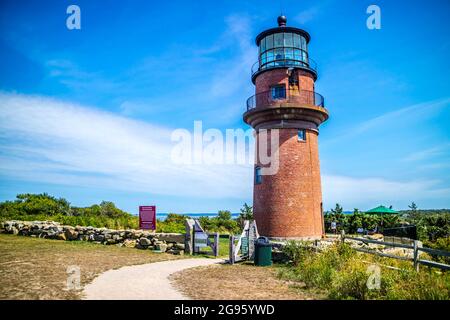 Die ersten legendären, historischen aktive Leuchtturm im Weinberg Insel Stockfoto