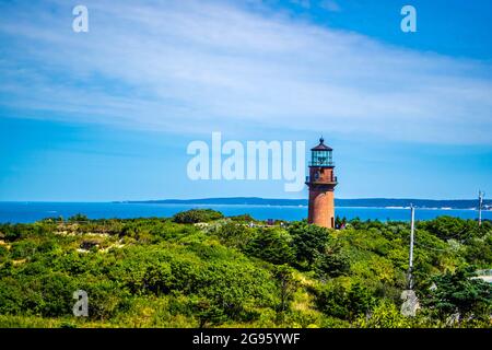 Die ersten legendären, historischen aktive Leuchtturm im Weinberg Insel Stockfoto