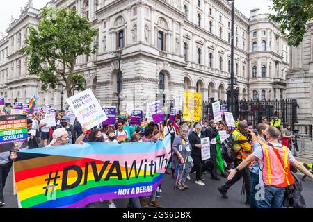 Reklaim Pride Protest, London, organisiert von Peter Tatchell Stockfoto