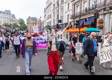 Reklaim Pride Protest, London, organisiert von Peter Tatchell Stockfoto