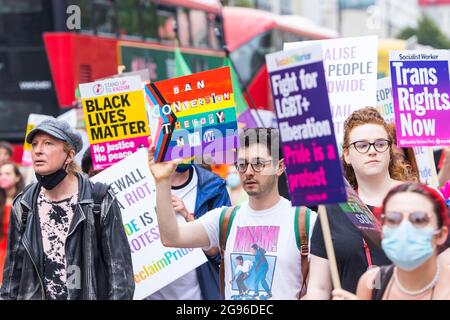 Reklaim Pride Protest, London, organisiert von Peter Tatchell Stockfoto
