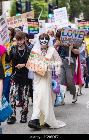 Reklaim Pride Protest, London, organisiert von Peter Tatchell Stockfoto
