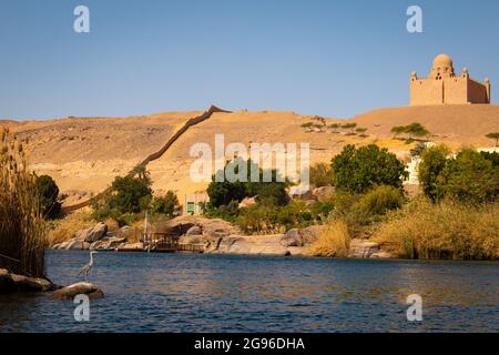 AGA Khan Mausoleum liegt am Nil in Assuan, Ägypten Stockfoto