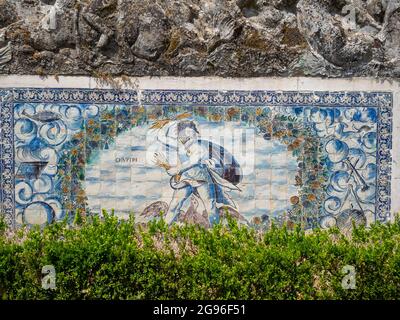 Der Garten des Fronteira Palace ist mit einer Allegorie auf den Planeten Jupiter verkleidet Stockfoto