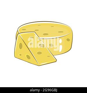 Dreieckiges Stück Käse, Käse-Symbol, Käse Lebensmittel, Vektor-Illustration Stock Vektor