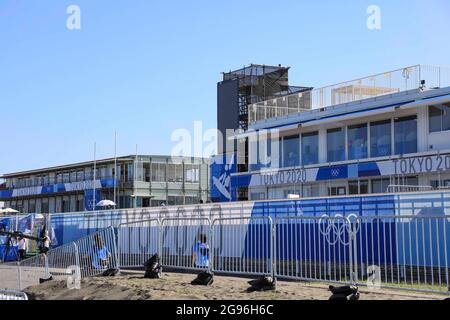 Chiba, Japan. Juli 2021. Tsurigasaki Surfing Beach Surfing: Während der Olympischen Spiele 2020 in Tokio am Tsurigasaki Surfing Beach in Chiba, Japan. Quelle: KONDO/AFLO/Alamy Live News Stockfoto