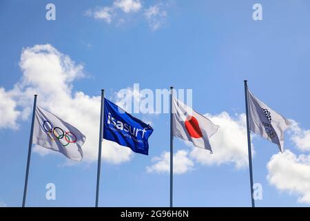 Chiba, Japan. Juli 2021. Tsurigasaki Surfing Beach Surfing: Während der Olympischen Spiele 2020 in Tokio am Tsurigasaki Surfing Beach in Chiba, Japan. Quelle: KONDO/AFLO/Alamy Live News Stockfoto