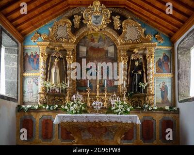 Altar von Igreja Matriz de Santa Cruz da Graciosa, Azoren Stockfoto