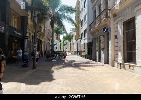 Peatonal Sarandí ist die Hauptfußgängerzone von Ciudad Vieja in Montevideo, Uruguay, Stockfoto