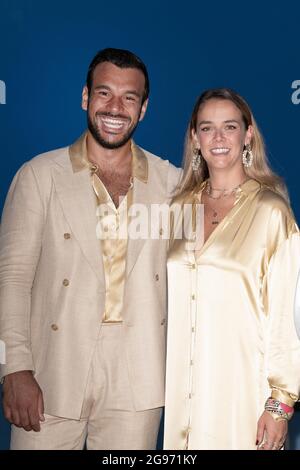 Pauline Ducruet und Maxime Giaccardi nehmen am 24. Juli 2021 in Monte-Carlo, Monaco, an der „Fight AIDS Gala“ im Sporting Monte-Carlo Teil. Foto von David Niviere/ABACAPRESS.COM Stockfoto