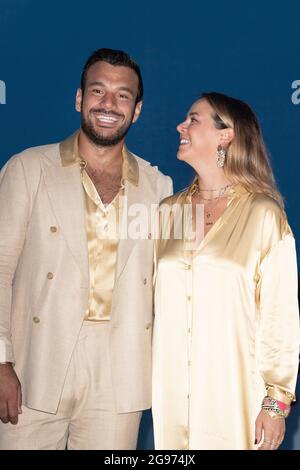 Pauline Ducruet und Maxime Giaccardi nehmen am 24. Juli 2021 in Monte-Carlo, Monaco, an der „Fight AIDS Gala“ im Sporting Monte-Carlo Teil. Foto von David Niviere/ABACAPRESS.COM Stockfoto