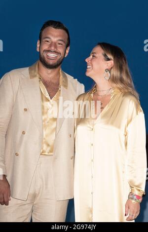 Pauline Ducruet und Maxime Giaccardi nehmen am 24. Juli 2021 in Monte-Carlo, Monaco, an der „Fight AIDS Gala“ im Sporting Monte-Carlo Teil. Foto von David Niviere/ABACAPRESS.COM Stockfoto